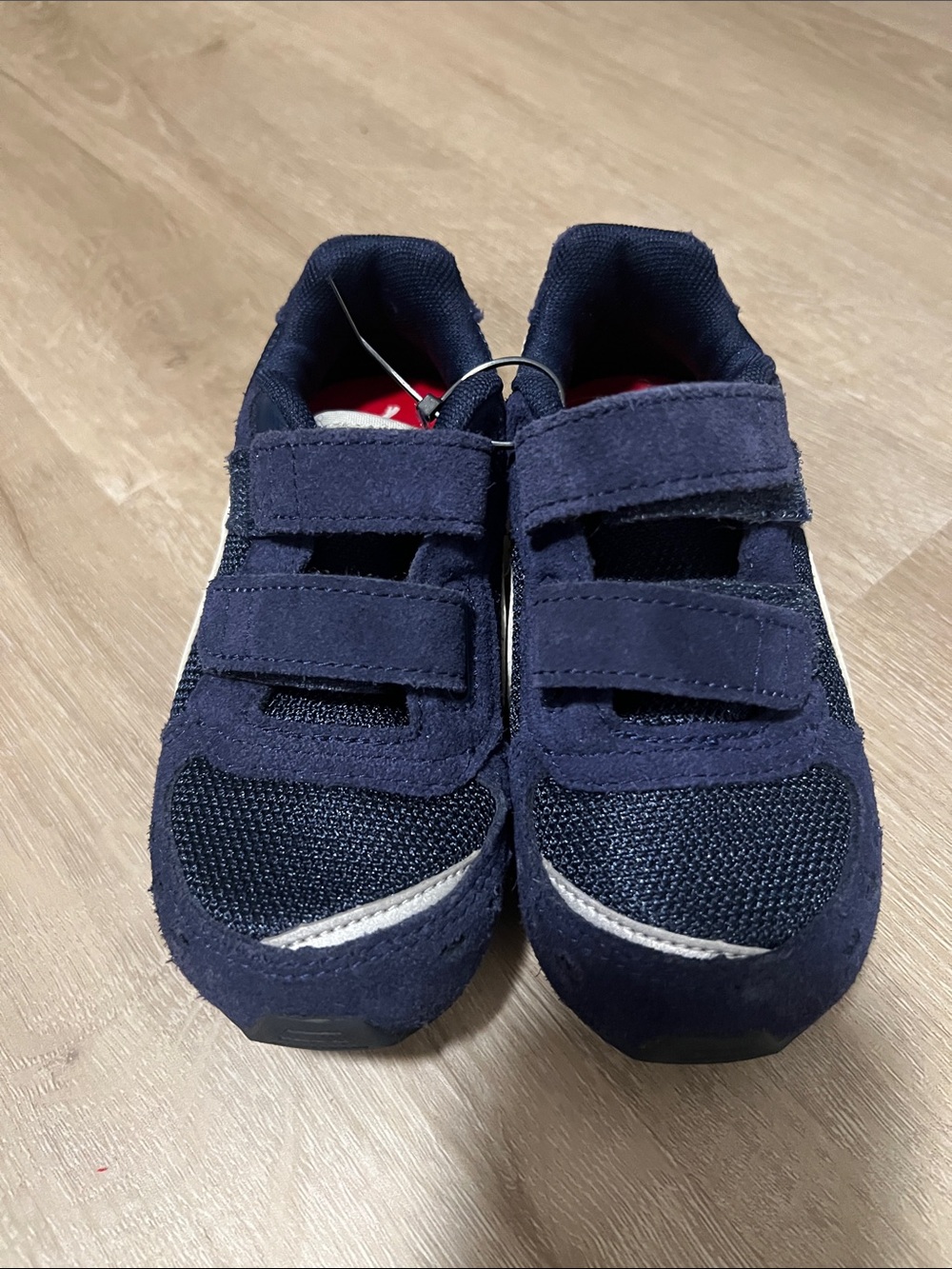 Puma Kids Navy and White Velcro Sneakers